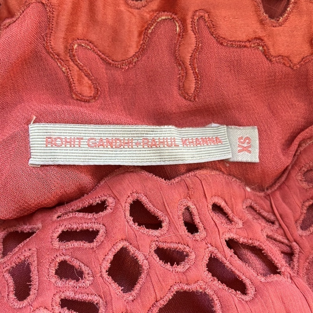 Anthropologie Rohit Gandhi Rahul Khanna Flowy Cut Out Gauze Dress Size XS - Picture 9 of 10
